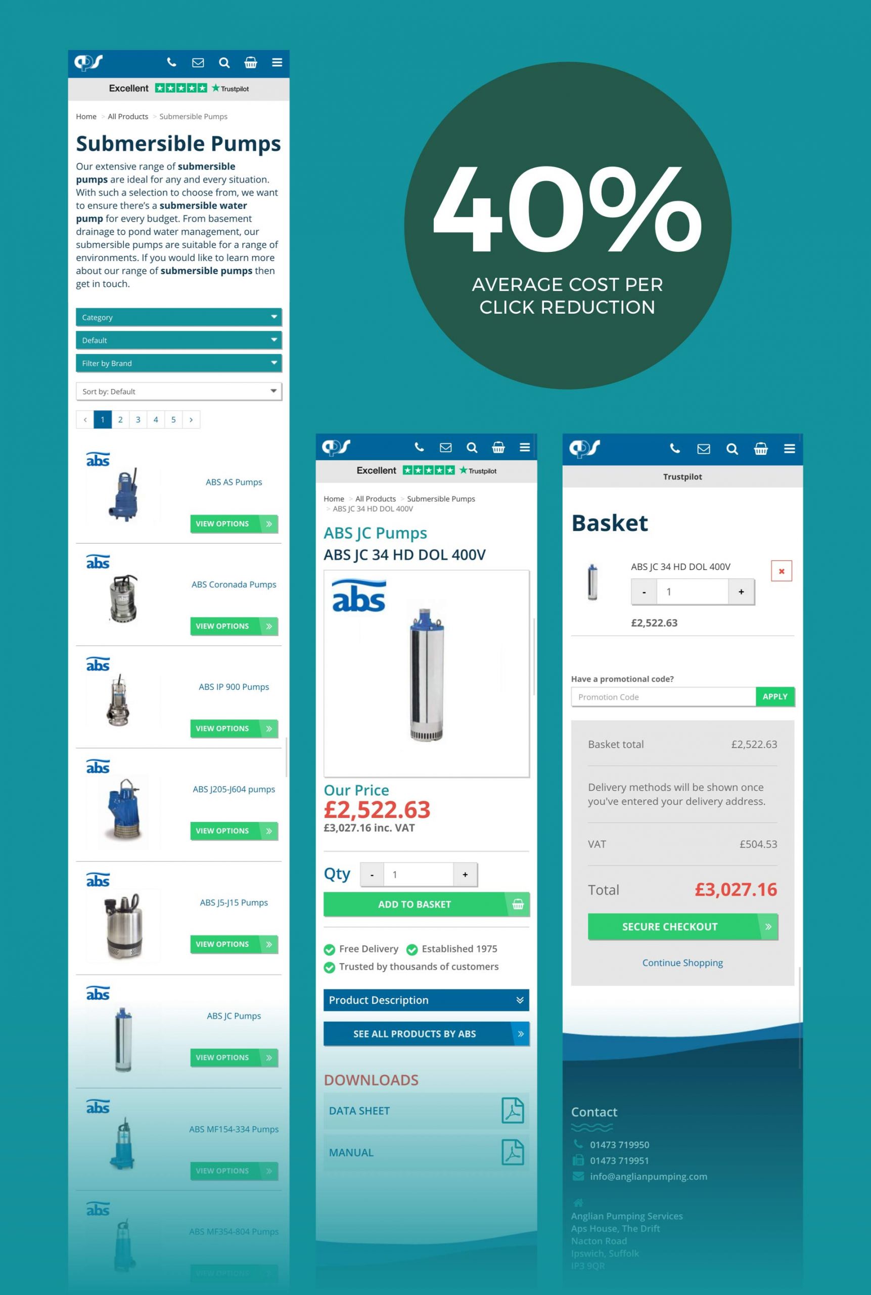 Anglian Pumping Website Design and Build