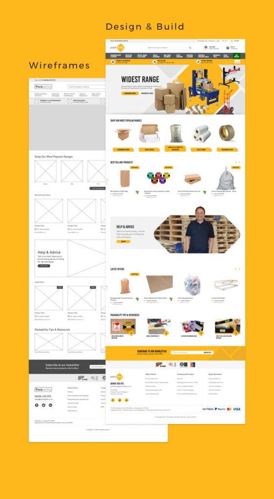 packability wireframes to design and build