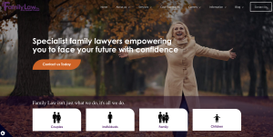 Homepage of The Family Law Company website 