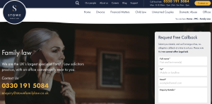Homepage of Stowe Family Law website